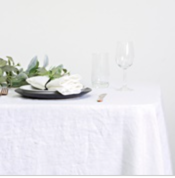 Linen table runner 40x150 white