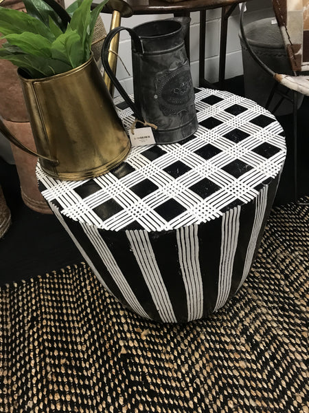 Black and White Block Table