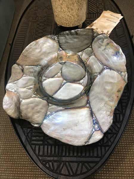 Glass Platter Rustic Rock