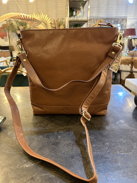 Large Leather Bag - Tan
