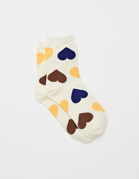 Socks - Cream Hearts