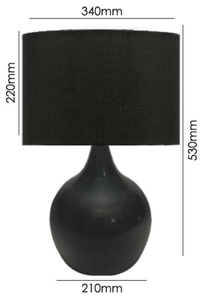 Coco Charcoal Touch Lamp