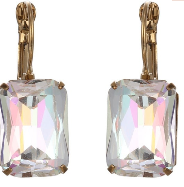 Antique style gem earrings - Aurora Borealis