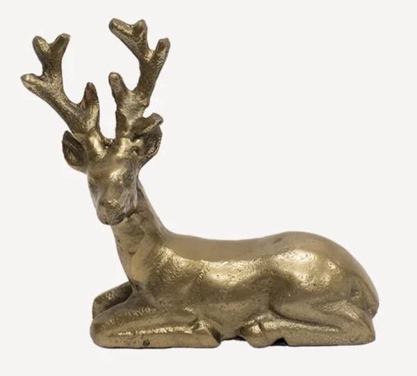 Antique Gold Deer Sitting