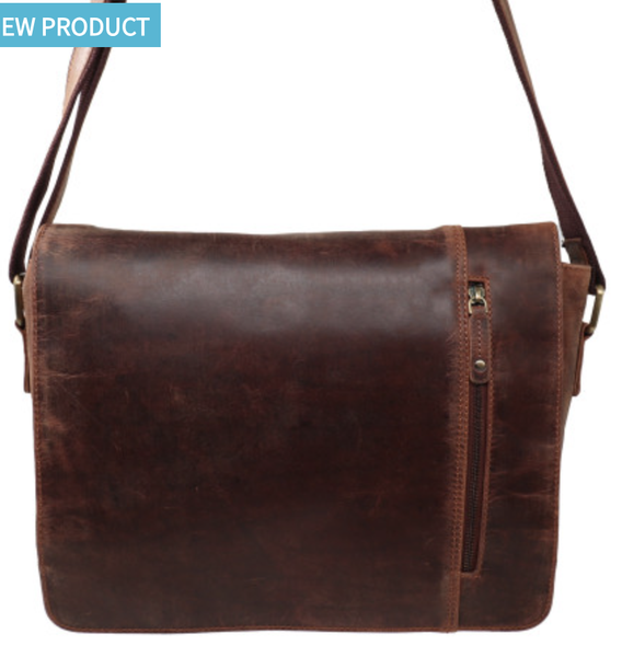15" Messenger Bag Brown leather