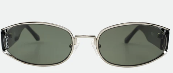 Polly Silver Black Green Sunglasses