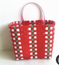 Plastic Recycled bag Red/Green