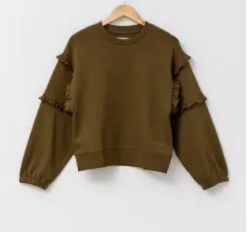 Abi Ruffles Sweater Olive 12