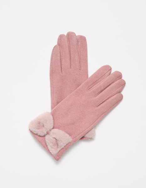 Gloves w/ Bow - Pink