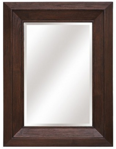 Solid Wood Bevelled Mirror - Dark Oak - 120x220