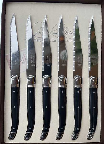 Laguiole Steak Knives - Black - Set of 6