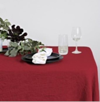 Linen Table Runner Red