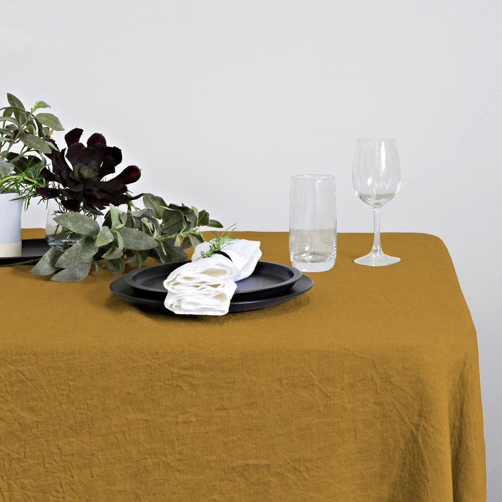 Linen Hemmed  Table Runner - Oak