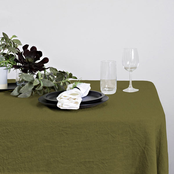 Linen Table Runner - Olive