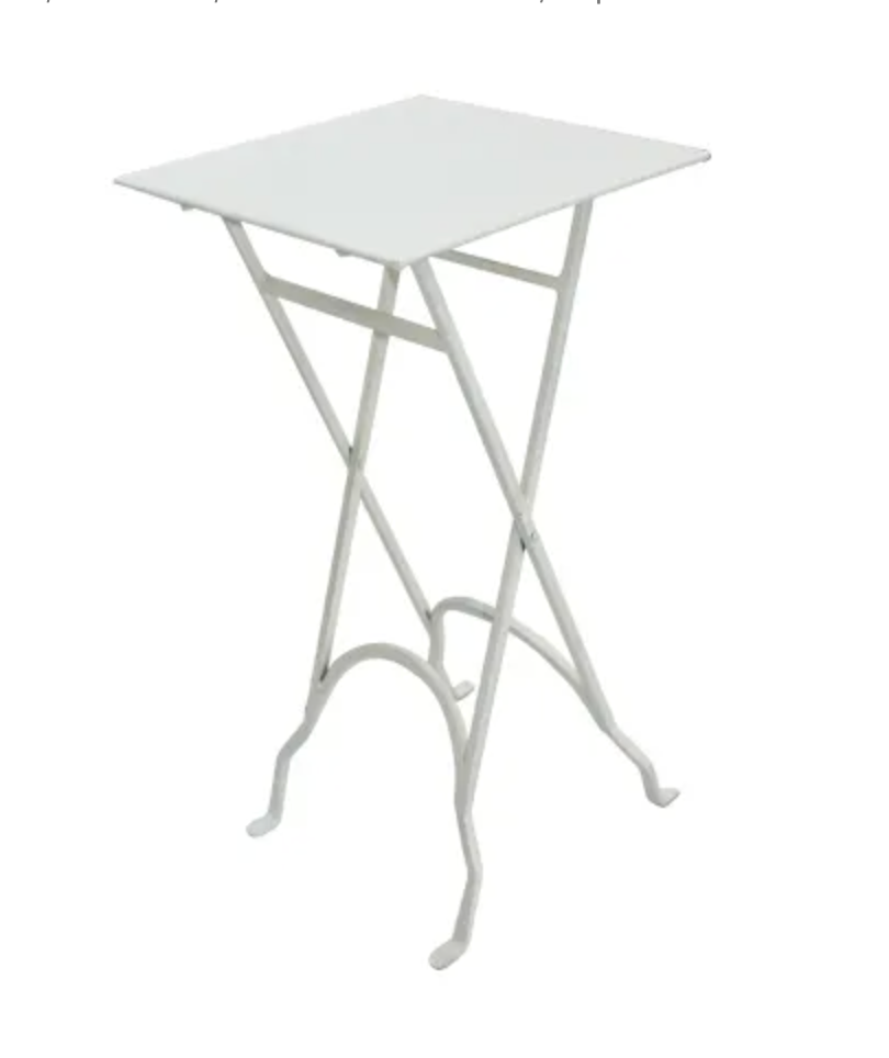 Square Iron Side Table White