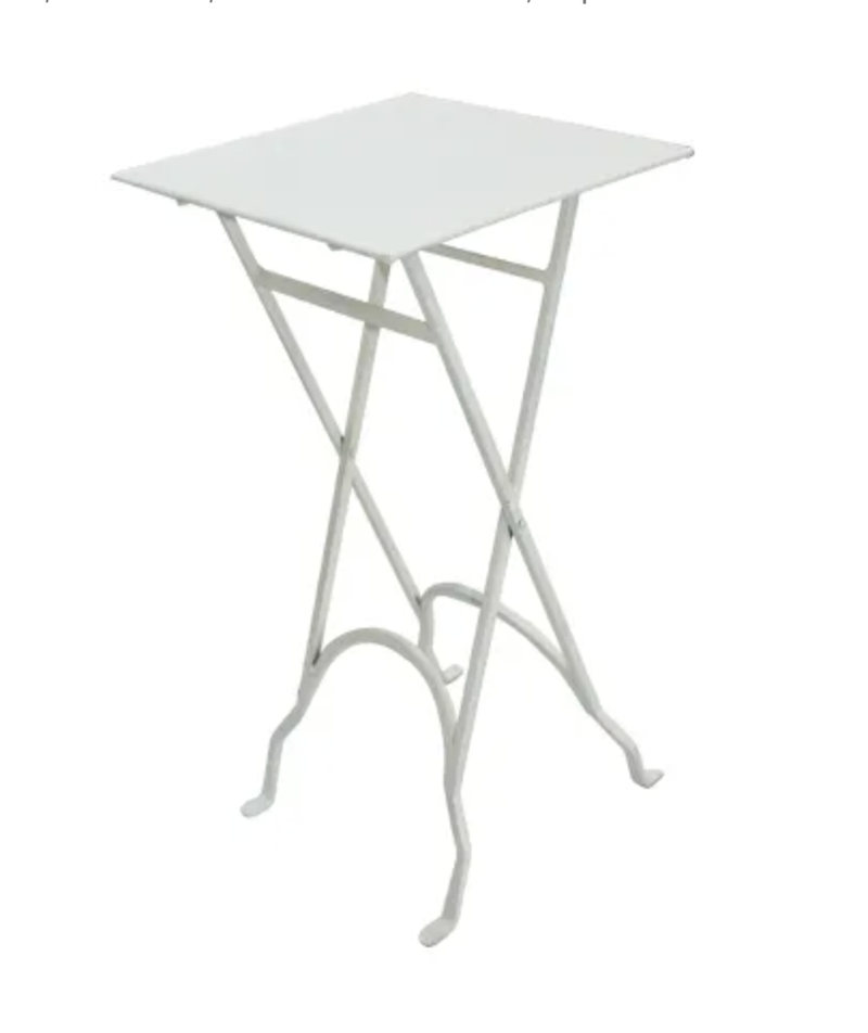 Square Iron Side Table White