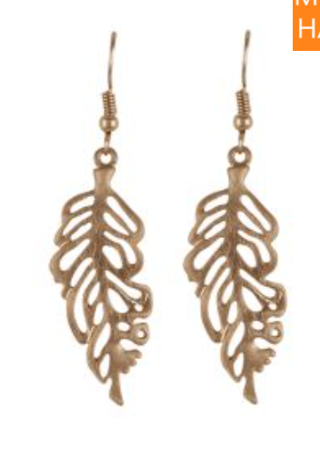 Feather Earrings Gold