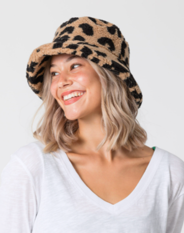 Bucket Hat Leopard Fluffy