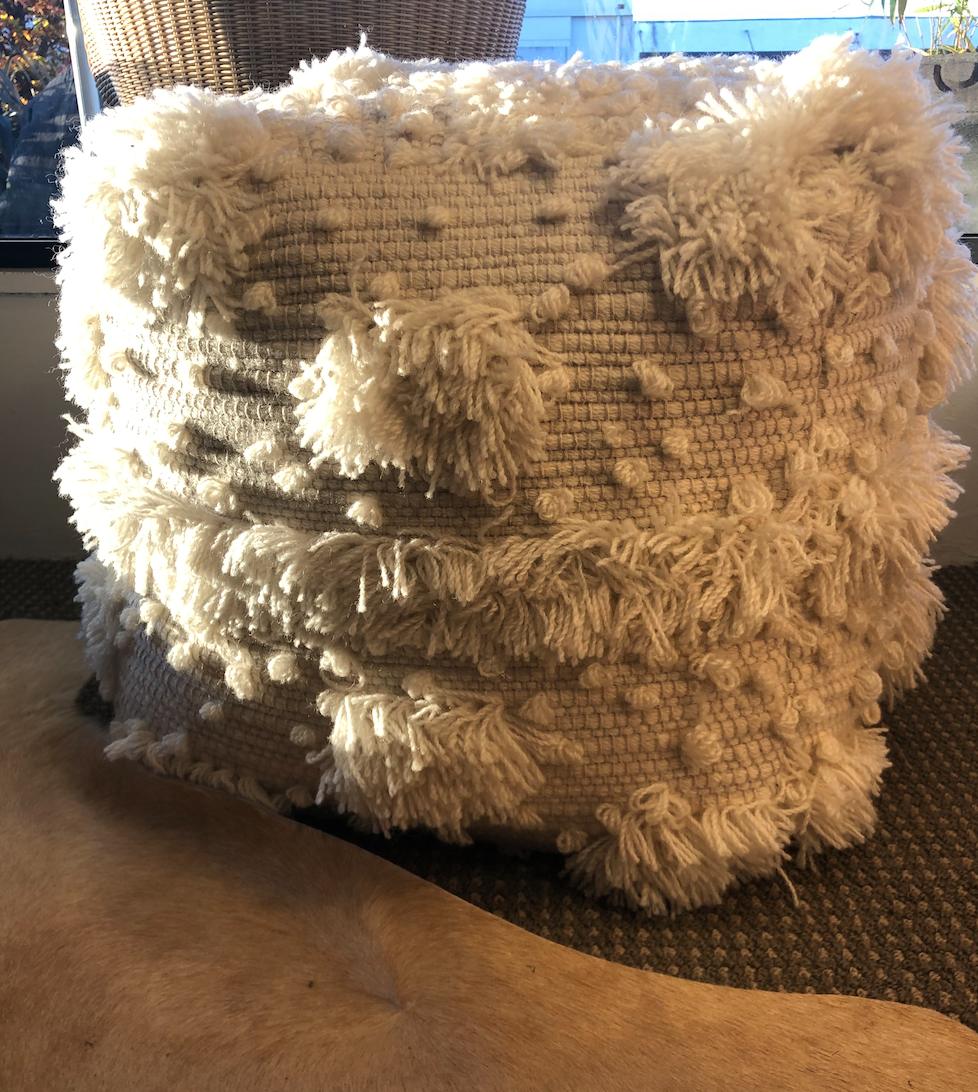 Portman Wool Ottoman White