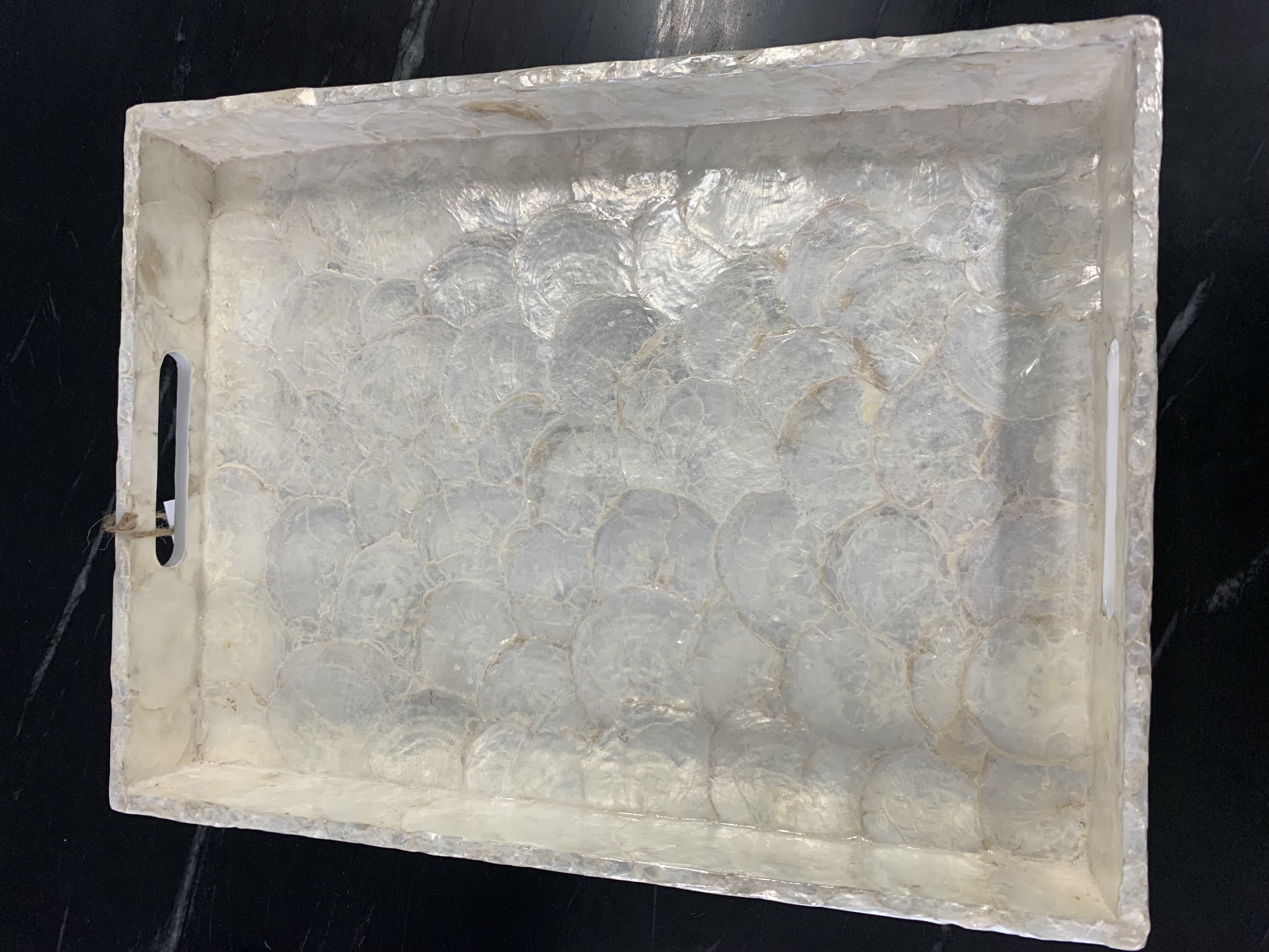 40x30cm Wyres Capiz Shell Tray - White | M.C.F Interiors