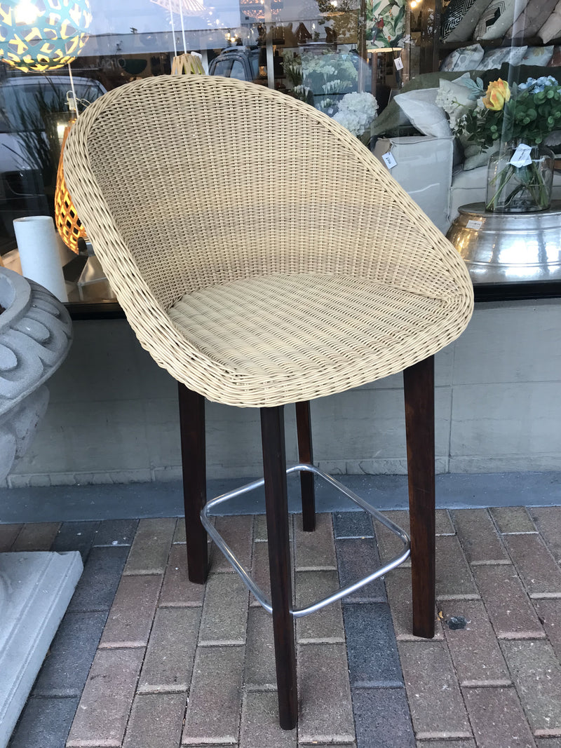 Rattan /Teak Counter Stool