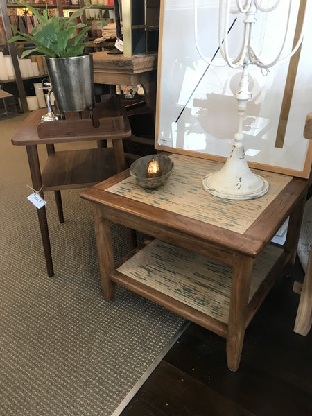 Teak and Bamboo Side Table