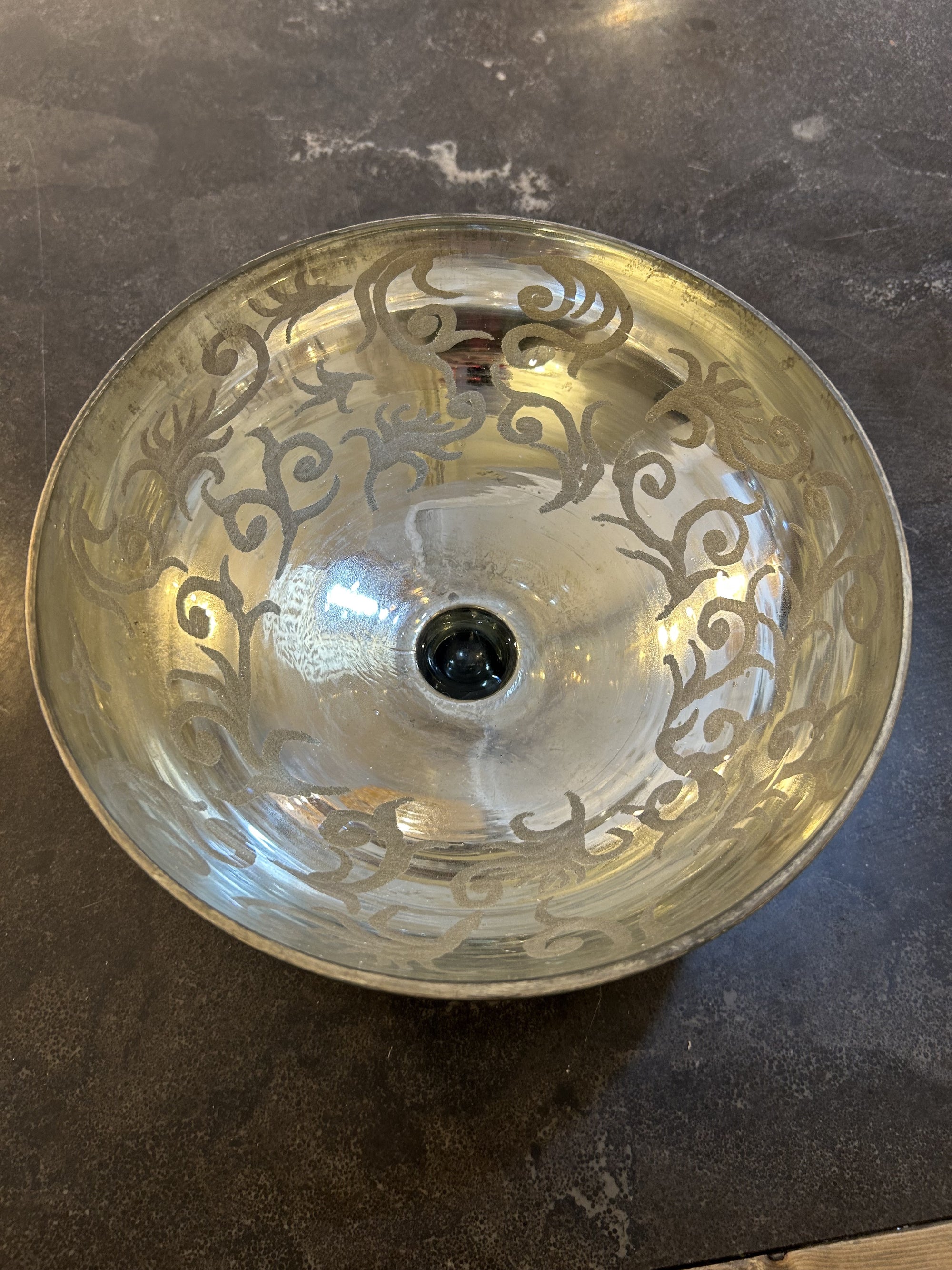 Burnished Gold Etched Bowl