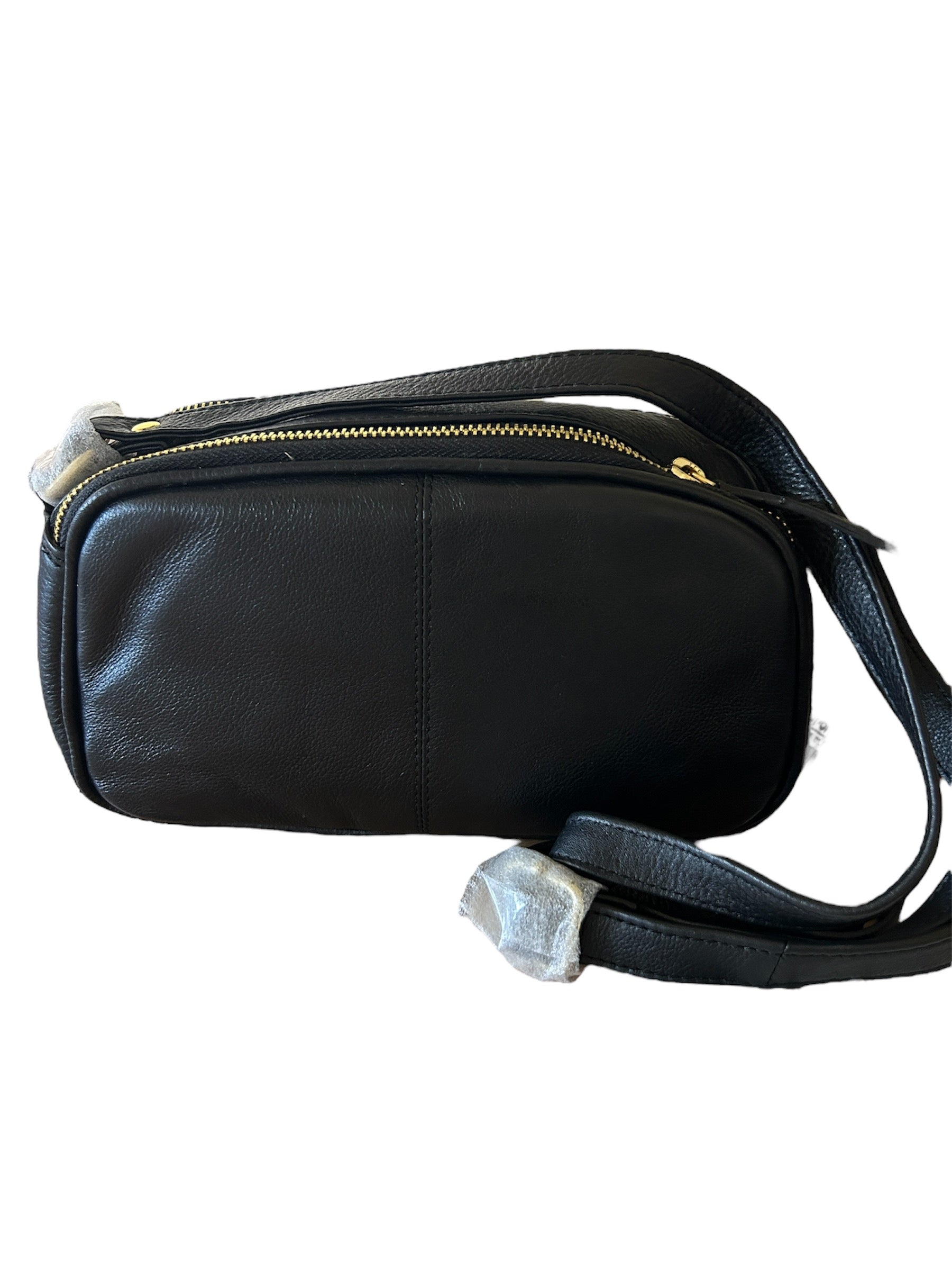 Oval Leather Handbag - Black