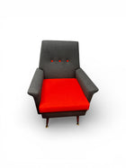 Mid Century Red Blue Chair
