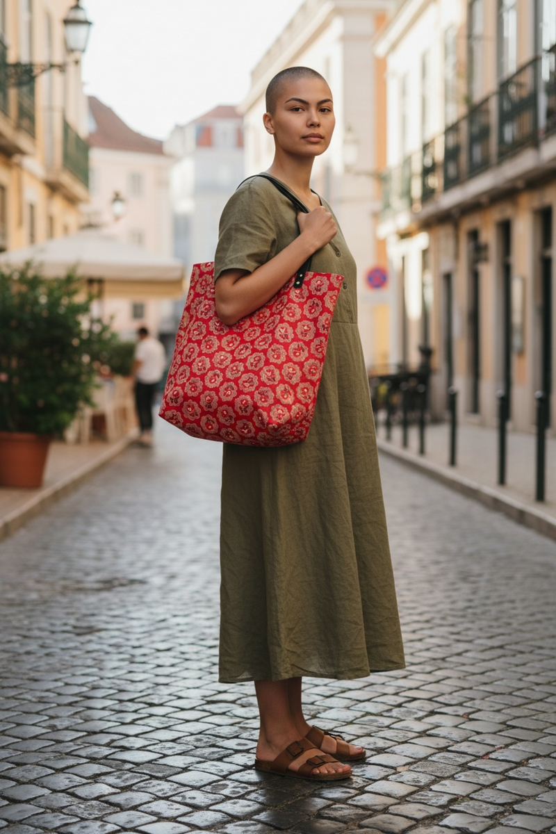 Red Fabric Tote