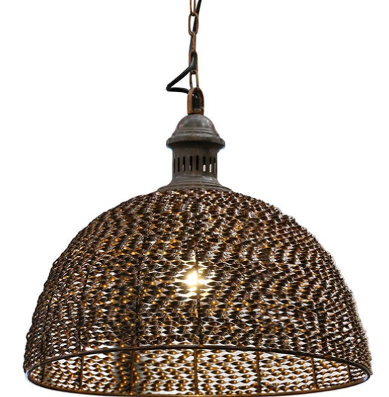 Woven light in copper