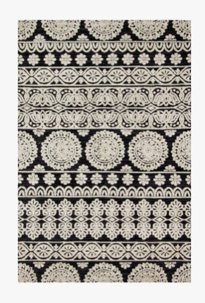 Lotus Black/Silver Rug