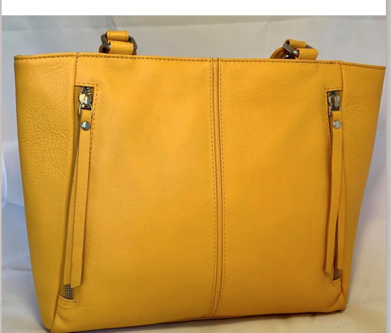 yellow shoulder bag