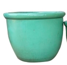 Round planter w/ green rim Large