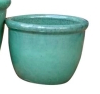 Round planter w/ green rim Small