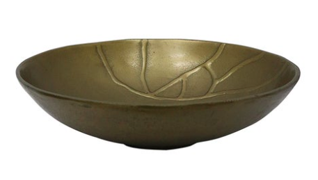 Antiqued Brass Finish round sculptured bowl