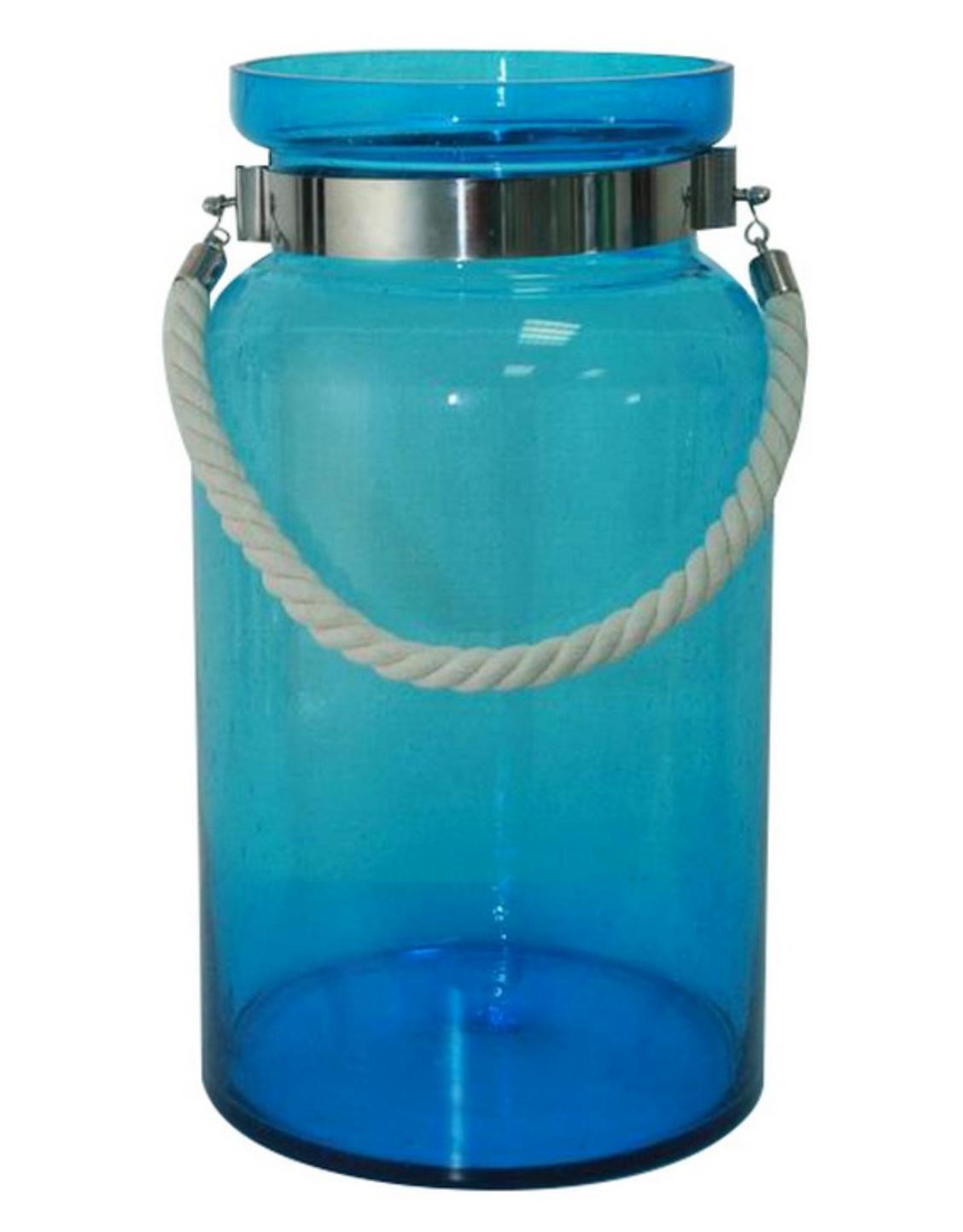 Blue Vase w Rope Handle