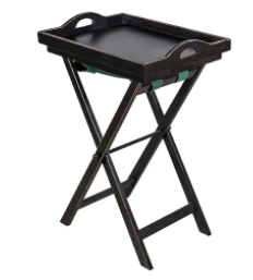 Black Wooden Tray Table