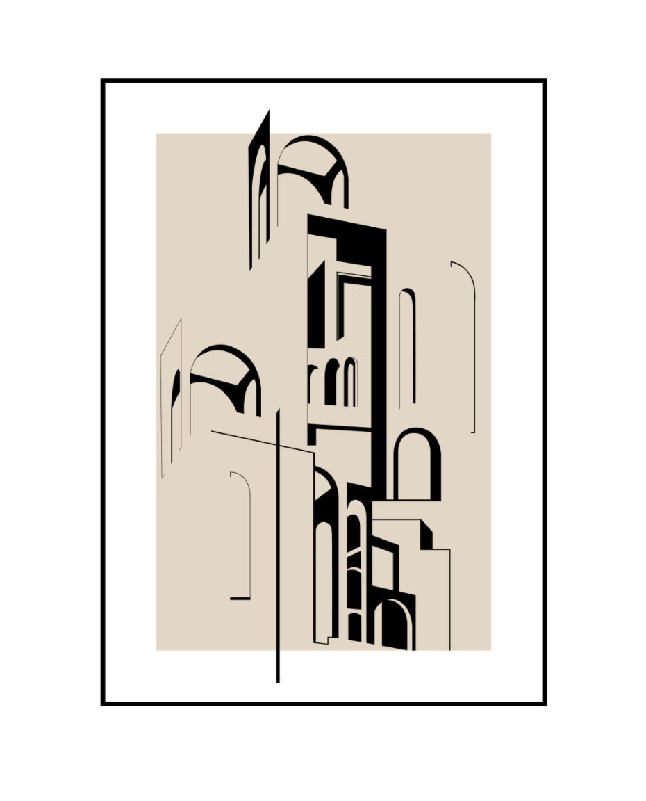 Casa Sublim Abstract Illustration - Framed