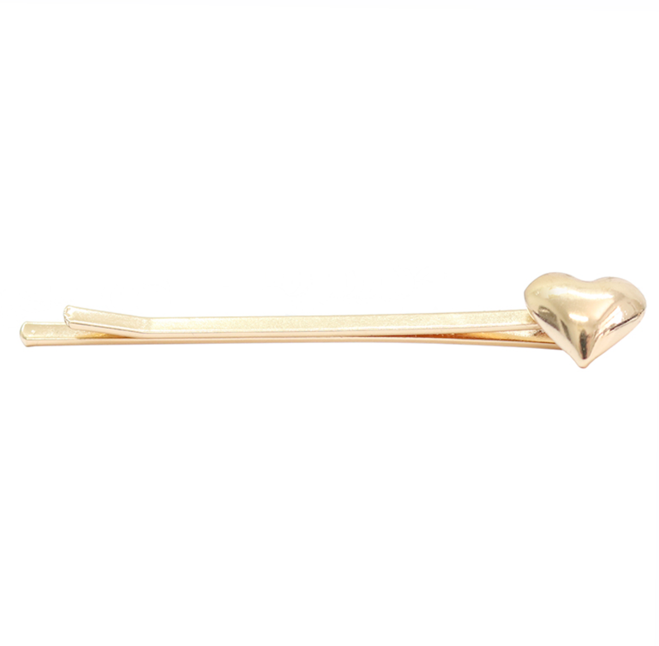 Hair Pin - Set of 2 - Heart - Gold