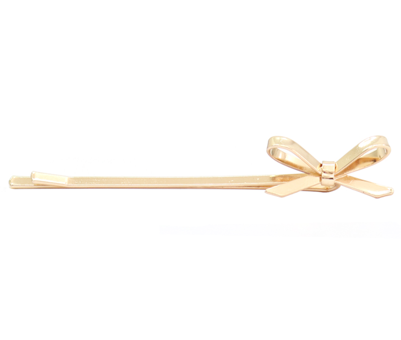 Hair Pin - Set of 2 - Bow - Gold