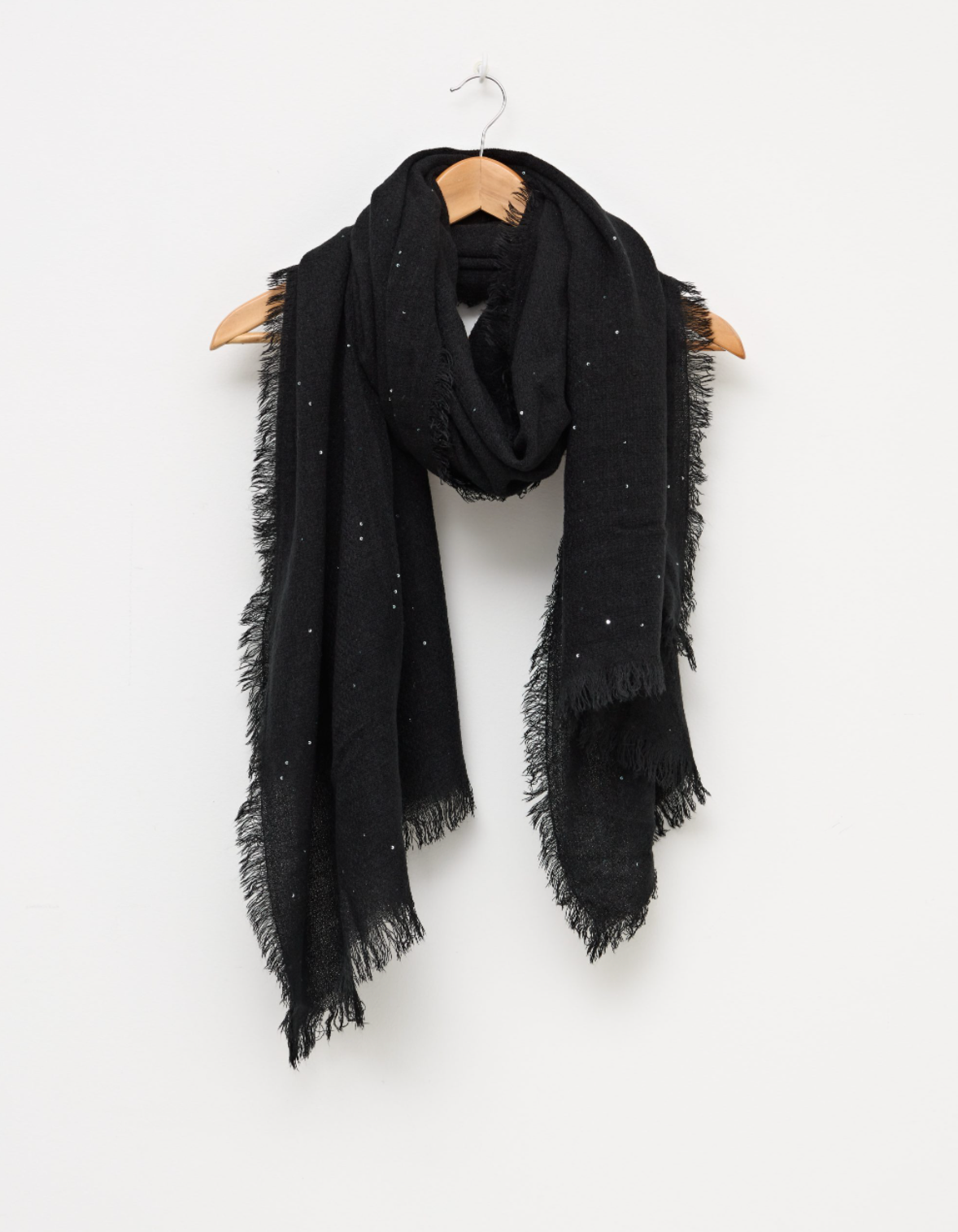 Sequin Scarf - Black