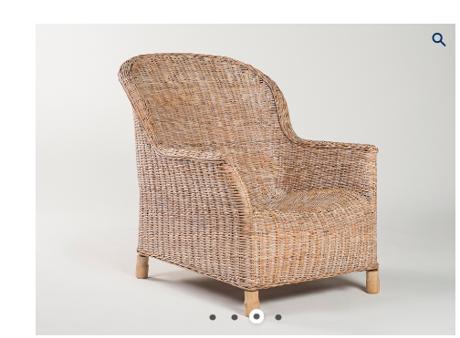 Rattan Lounge Chair Whitewash