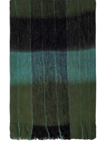 Mohair Blend Throw-Olive/Charcoal