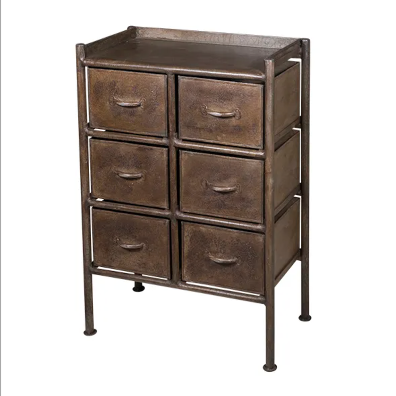 Storage 6 Drawer - Antique Iron