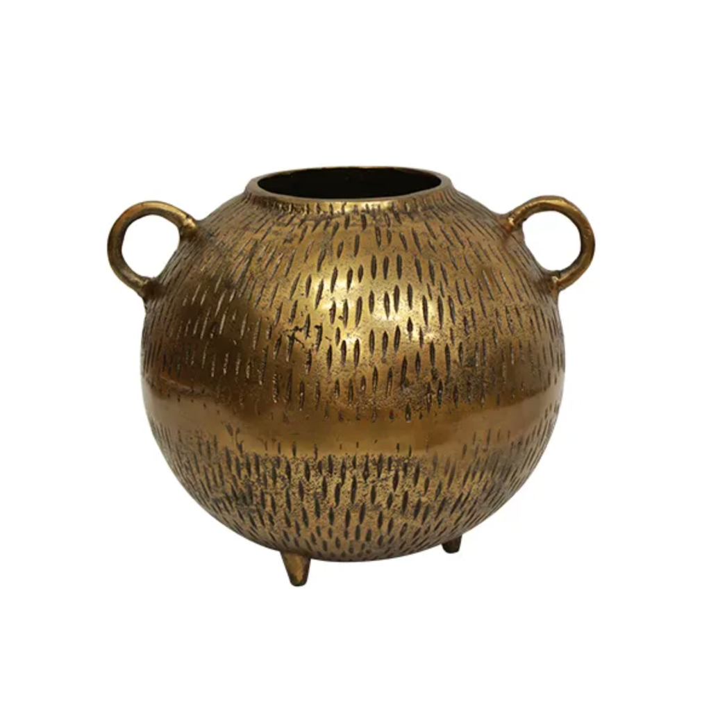 Cairo Textured Bowl w/ Handles - Gold