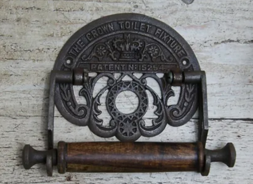 Crown Toilet Roll Holder - Antique Iron