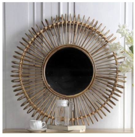 Rattan Round Mirror