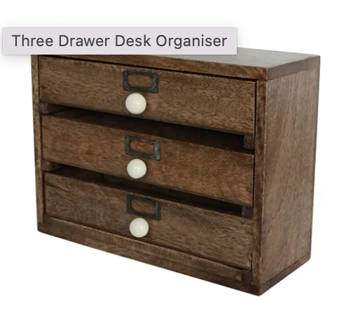 Three Drawer Desk Organiser