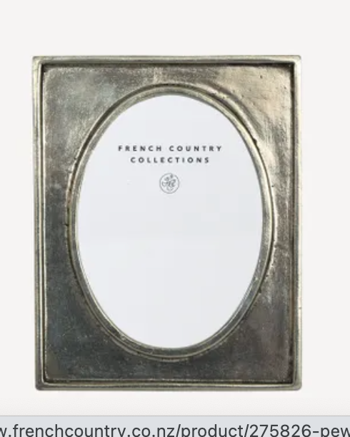 Pewter Oval Photo Frame 3x4"